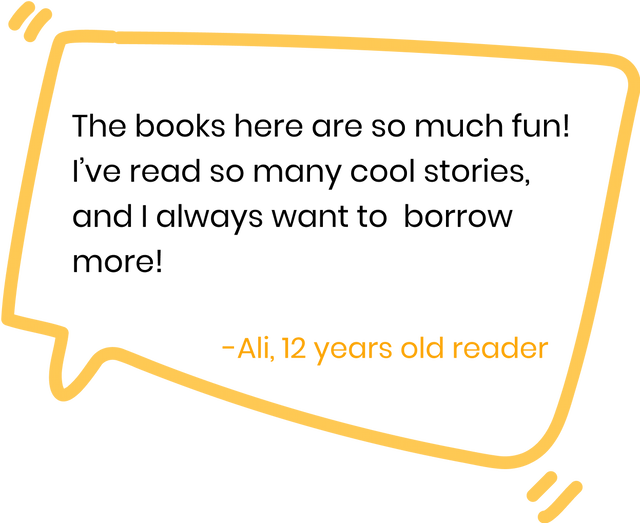 The books here are so much fun! I've read so many cool stories, and I always want to  borrow more!